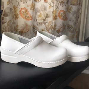 Dansko white clogs
